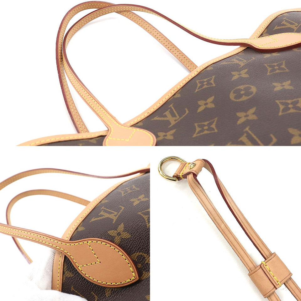 Louis Vuitton Monogram Neverfull MM Tote Bag Brown Beige
