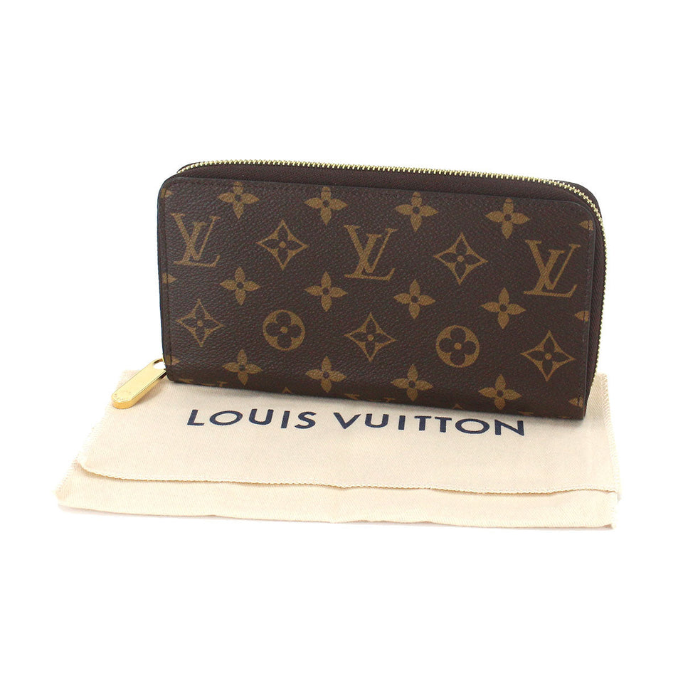 Louis Vuitton Monogram Zippy Round Zipper Long Wallet Brown