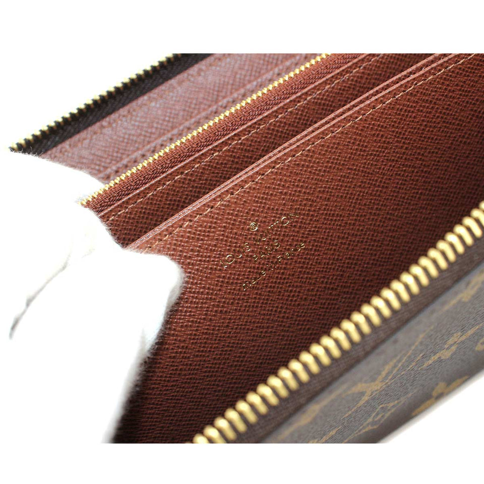 Louis Vuitton Monogram Zippy Wallet Round Zipper Long Brown