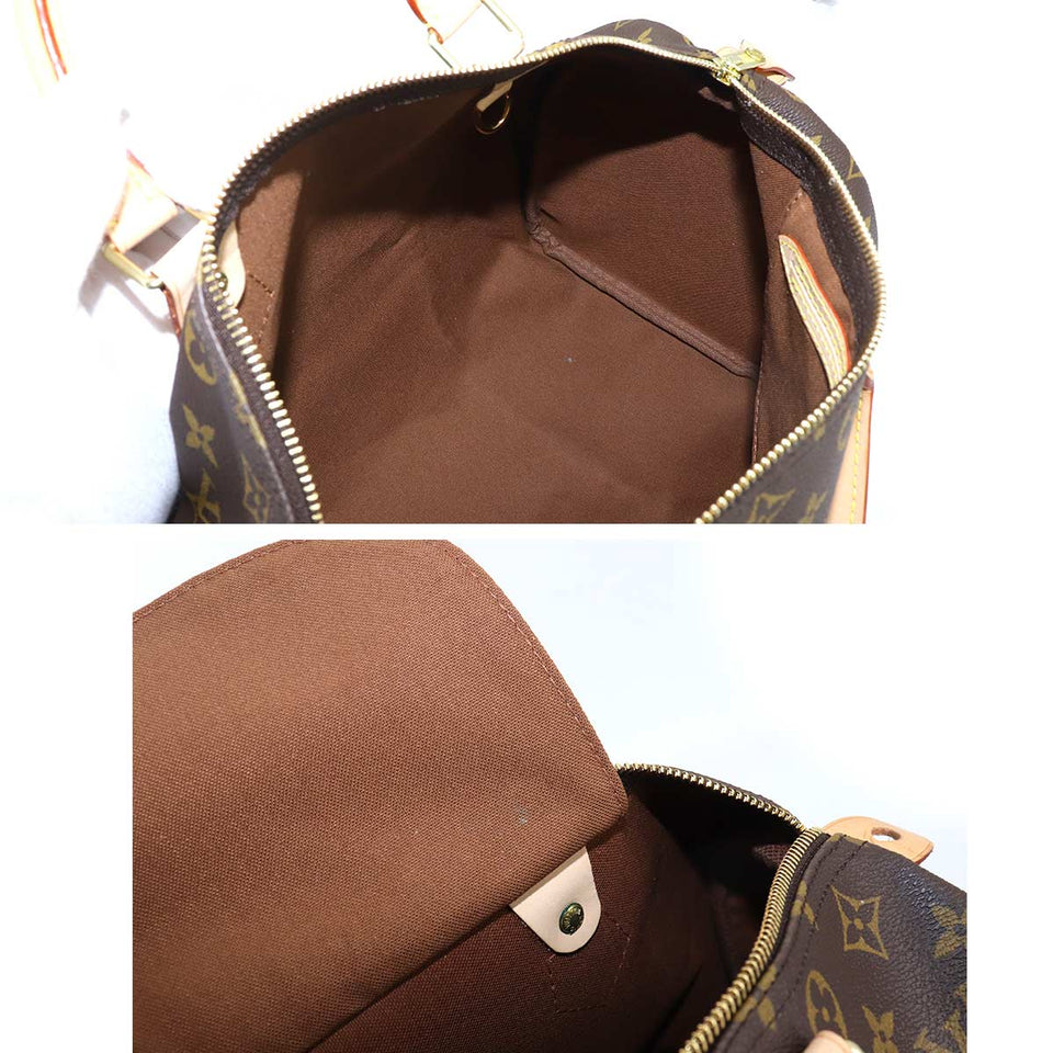 Louis Vuitton Monogram Speedy 30 Hand Bag Brown Gold Hardware