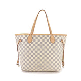 Louis Vuitton Damier Azur Neverfull MM Tote Bag White