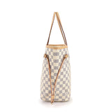 Louis Vuitton Damier Azur Neverfull MM Tote Bag White