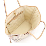 Louis Vuitton Damier Azur Neverfull MM Tote Bag White