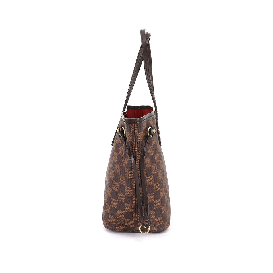 Louis Vuitton Damier Neverfull PM Tote Bag Ebene Brown