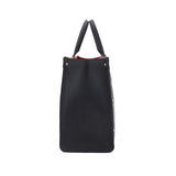 Louis Vuitton Monogram Implant On The Go MM 2way Tote Bag Black Beige