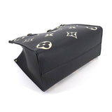 Louis Vuitton Monogram Implant On The Go MM 2way Tote Bag Black Beige