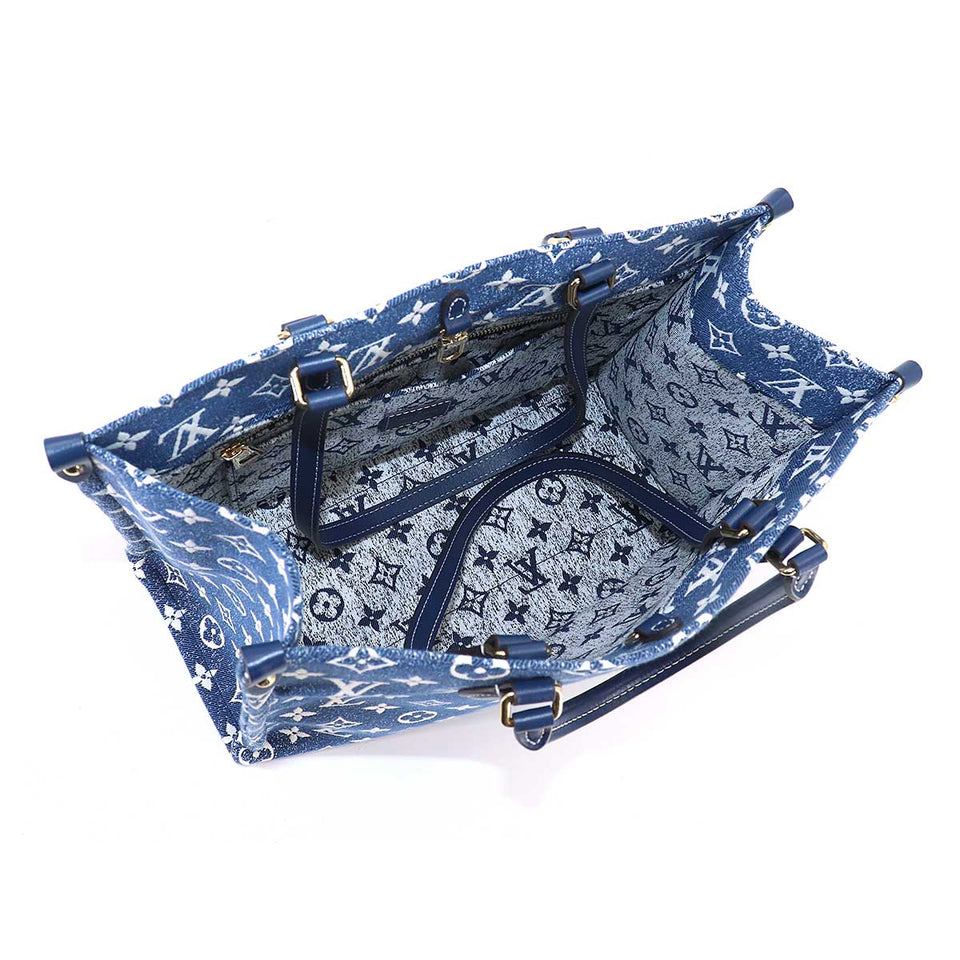 Louis Vuitton Monogram Jacquard Denim Onthego MM 2way Tote Shoulder Bag