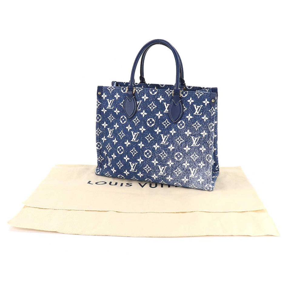 Louis Vuitton Monogram Jacquard Denim Onthego MM 2way Tote Shoulder Bag