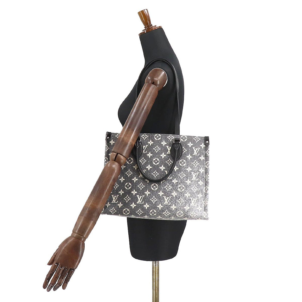 Louis Vuitton Monogram Jacquard Denim On The Go MM 2way Tote Bag