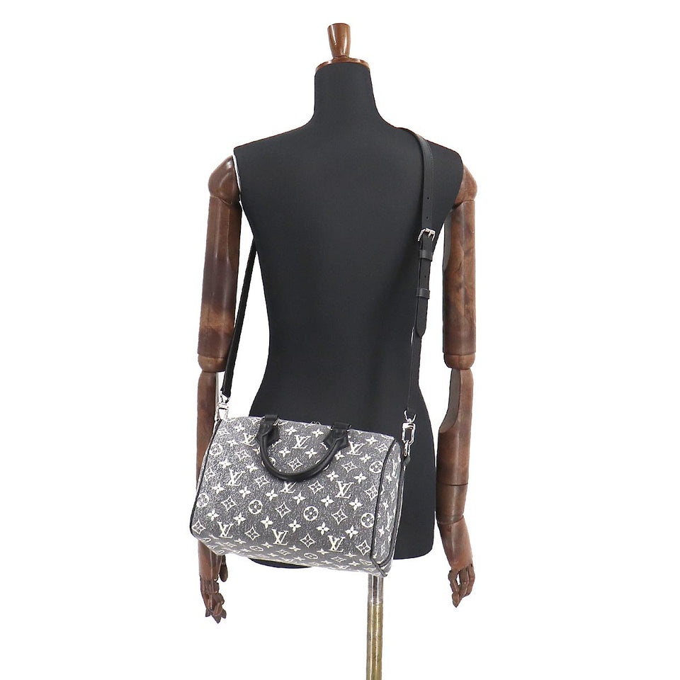 Louis Vuitton Monogram Jacquard Denim Speedy Bandouliere 25 2way Shoulder Bag