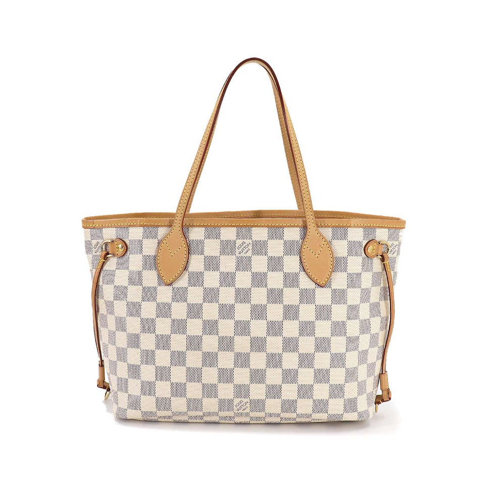 Louis Vuitton Damier Azur Neverfull PM Tote Bag White