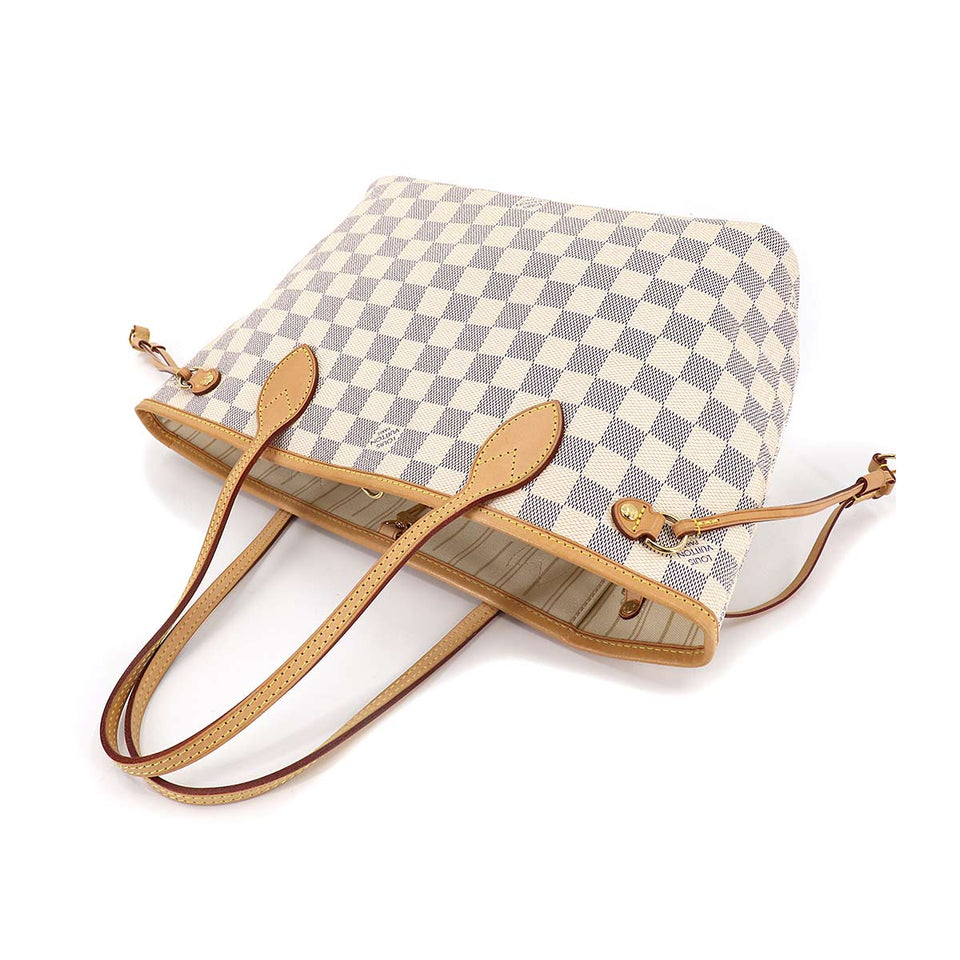 Louis Vuitton Damier Azur Neverfull PM Tote Bag White