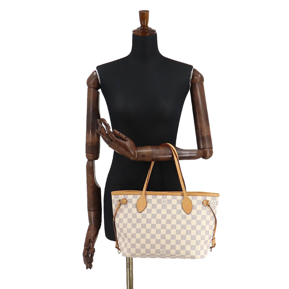 Louis Vuitton Damier Azur Neverfull PM Tote Bag White