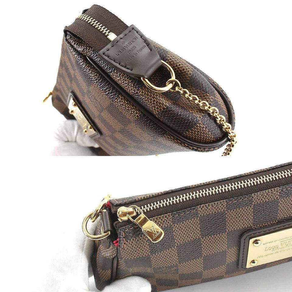 Louis Vuitton Damier Eva 2way Hand Shoulder Bag Ebene Brown