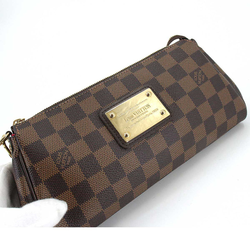 Louis Vuitton Damier Eva 2way Hand Shoulder Bag Ebene Brown