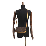 Louis Vuitton Monogram Trotter Shoulder Bag Brown