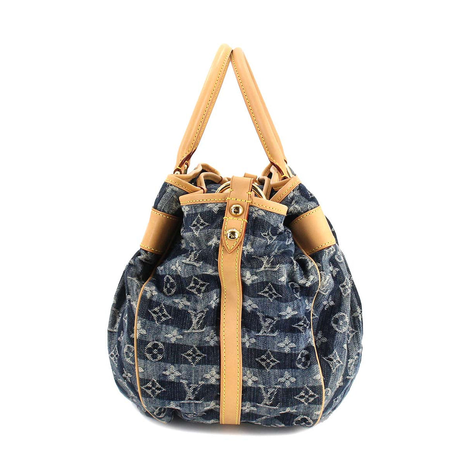 Louis Vuitton Monogram Denim Raye GM Shoulder Bag Canvas Blue