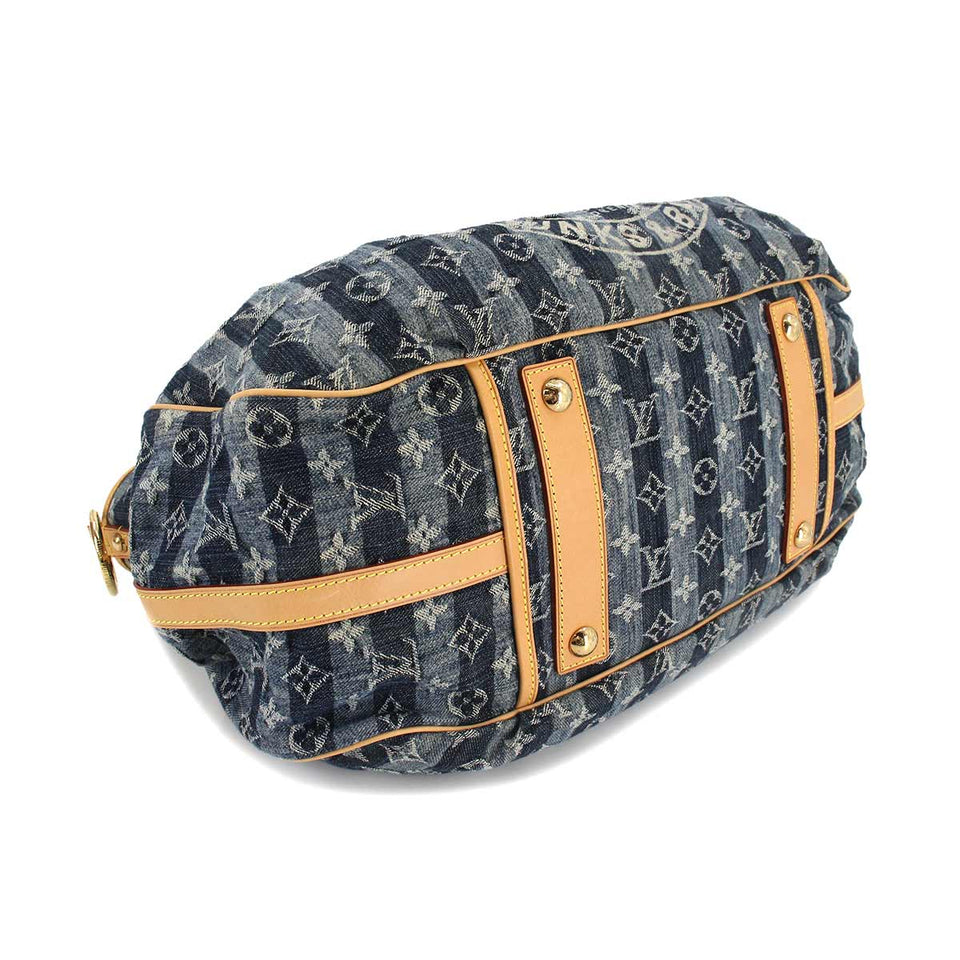 Louis Vuitton Monogram Denim Raye GM Shoulder Bag Canvas Blue
