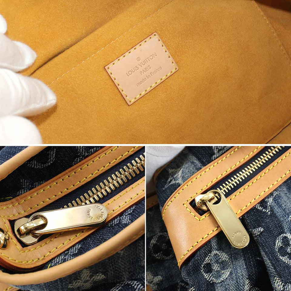 Louis Vuitton Monogram Denim Raye GM Shoulder Bag Canvas Blue