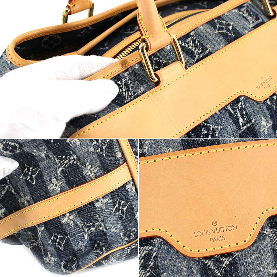 Louis Vuitton Monogram Denim Raye GM Shoulder Bag Canvas Blue