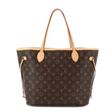 Louis Vuitton Monogram Neverfull MM Tote Bag Brown Beige