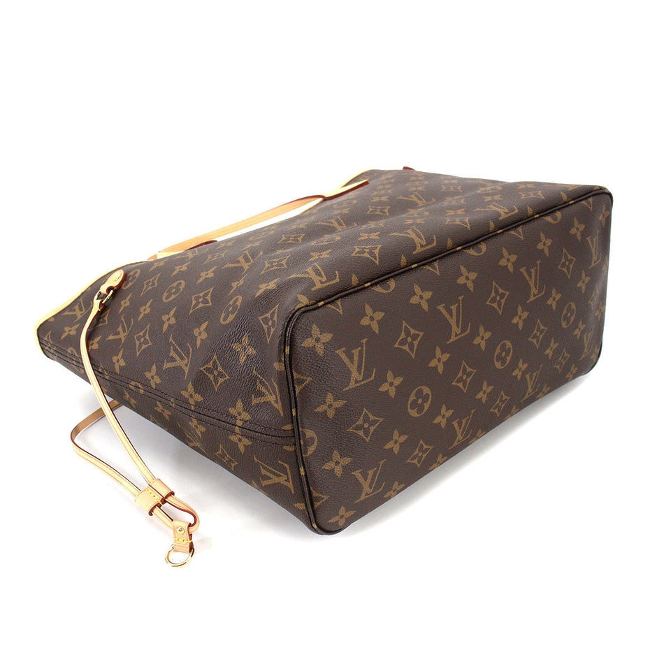 Louis Vuitton Monogram Neverfull MM Tote Bag Brown Beige