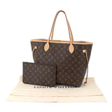 Louis Vuitton Monogram Neverfull MM Tote Bag Brown Beige