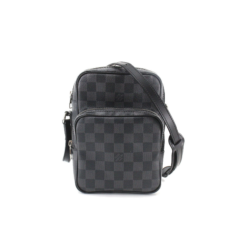 Louis Vuitton Damier Graphite Rem Shoulder Bag Black Gray
