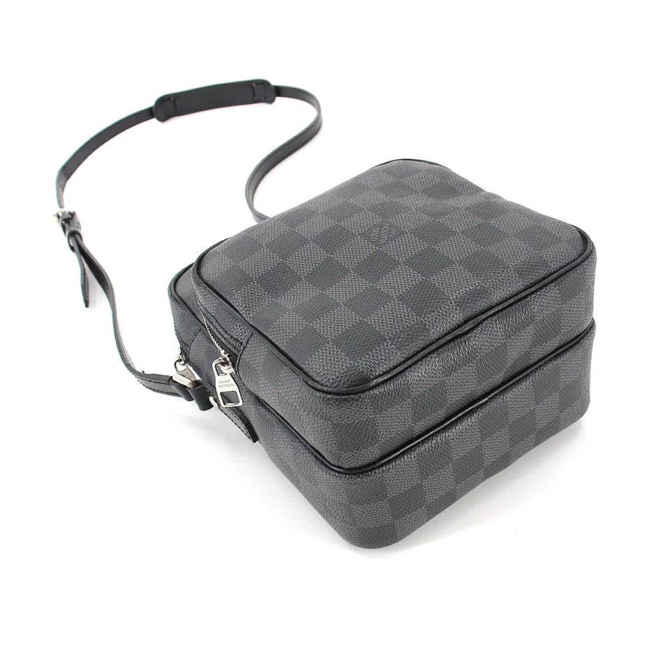 Louis Vuitton Damier Graphite Rem Shoulder Bag Black Gray