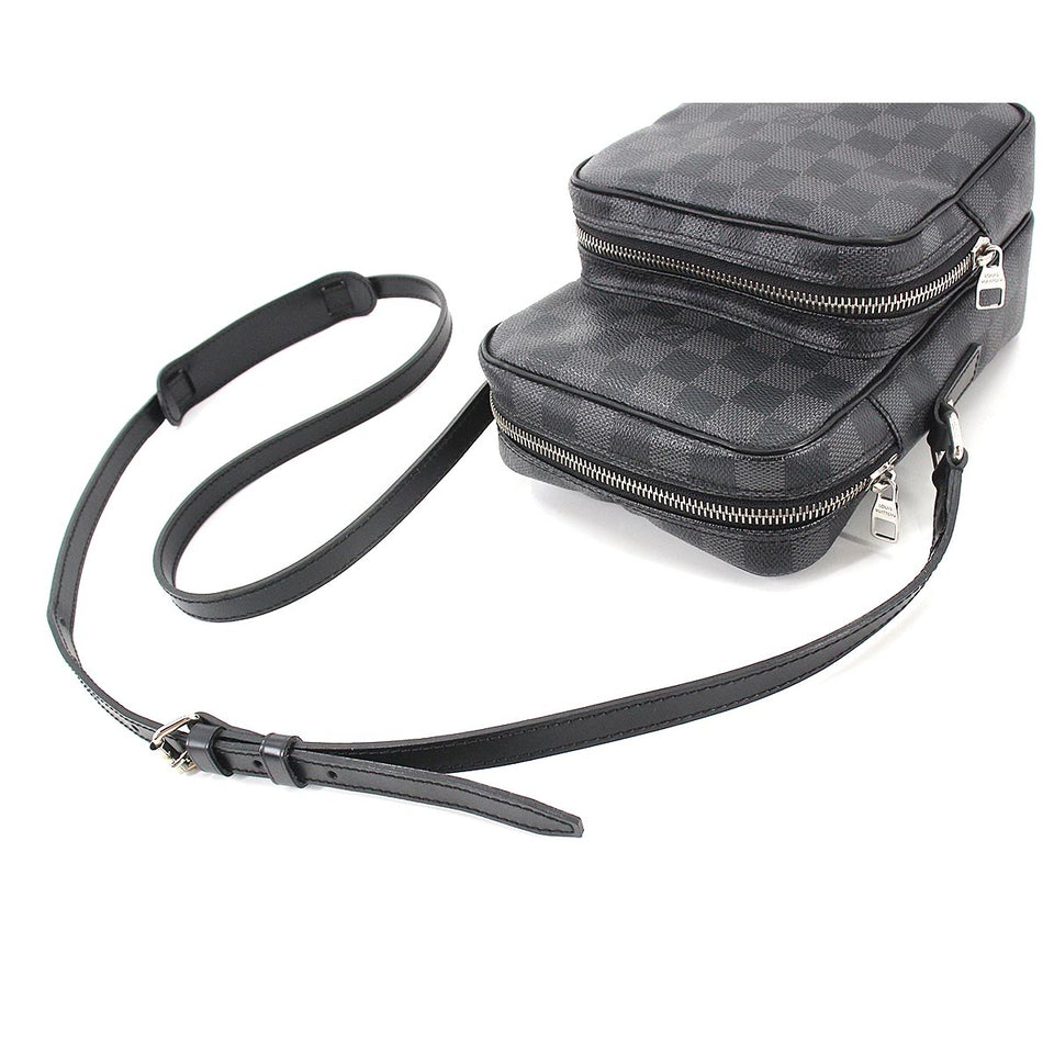 Louis Vuitton Damier Graphite Rem Shoulder Bag Black Gray