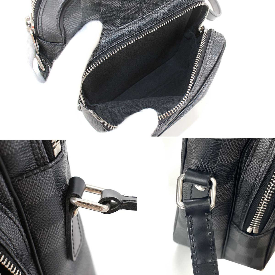 Louis Vuitton Damier Graphite Rem Shoulder Bag Black Gray