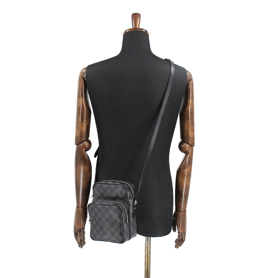 Louis Vuitton Damier Graphite Rem Shoulder Bag Black Gray