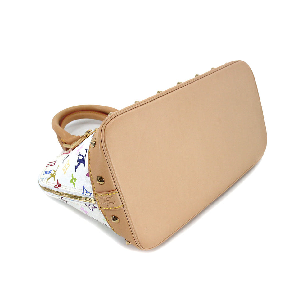 Louis Vuitton Monogram Multicolor Alma Hand Bag White