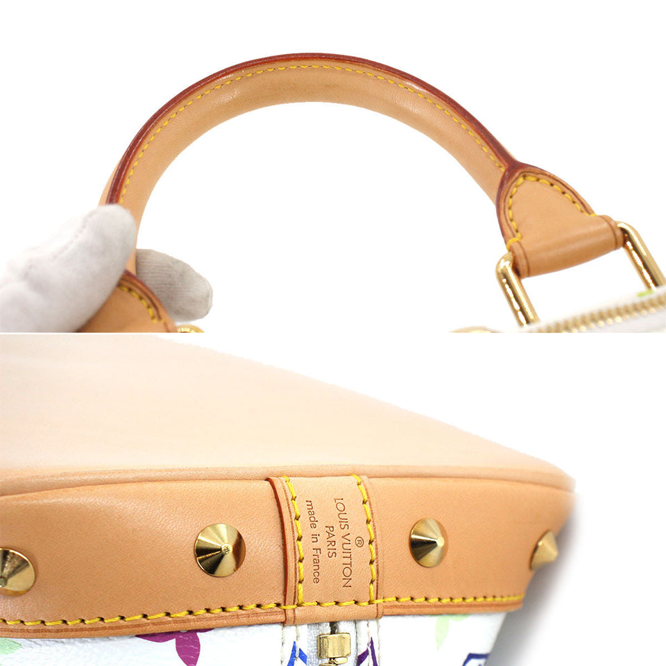 Louis Vuitton Monogram Multicolor Alma Hand Bag White
