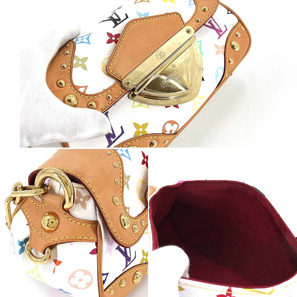 Louis Vuitton Monogram Multicolor Marilyn Hand Bag Leather Bronze White