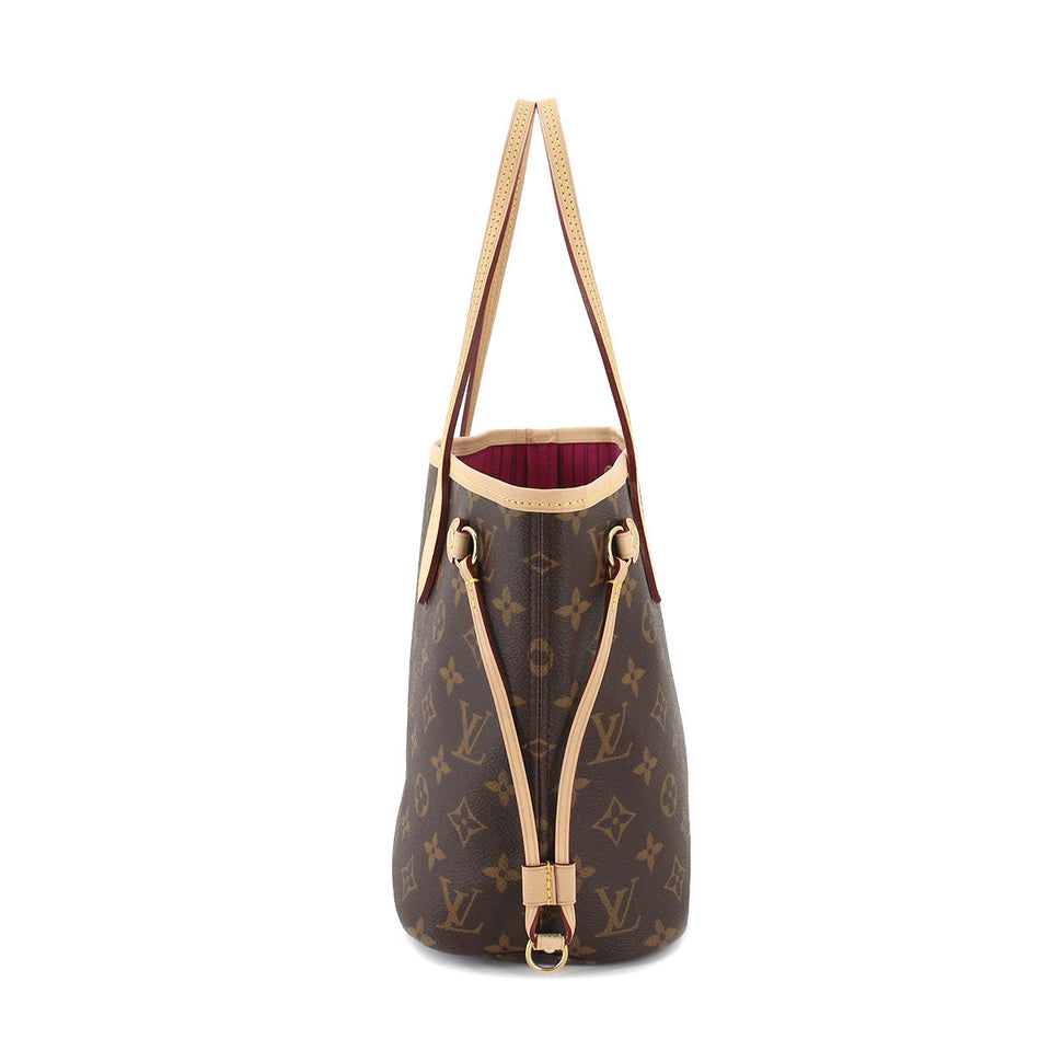 Louis Vuitton Monogram Neverfull PM Tote Bag Brown Pivoine