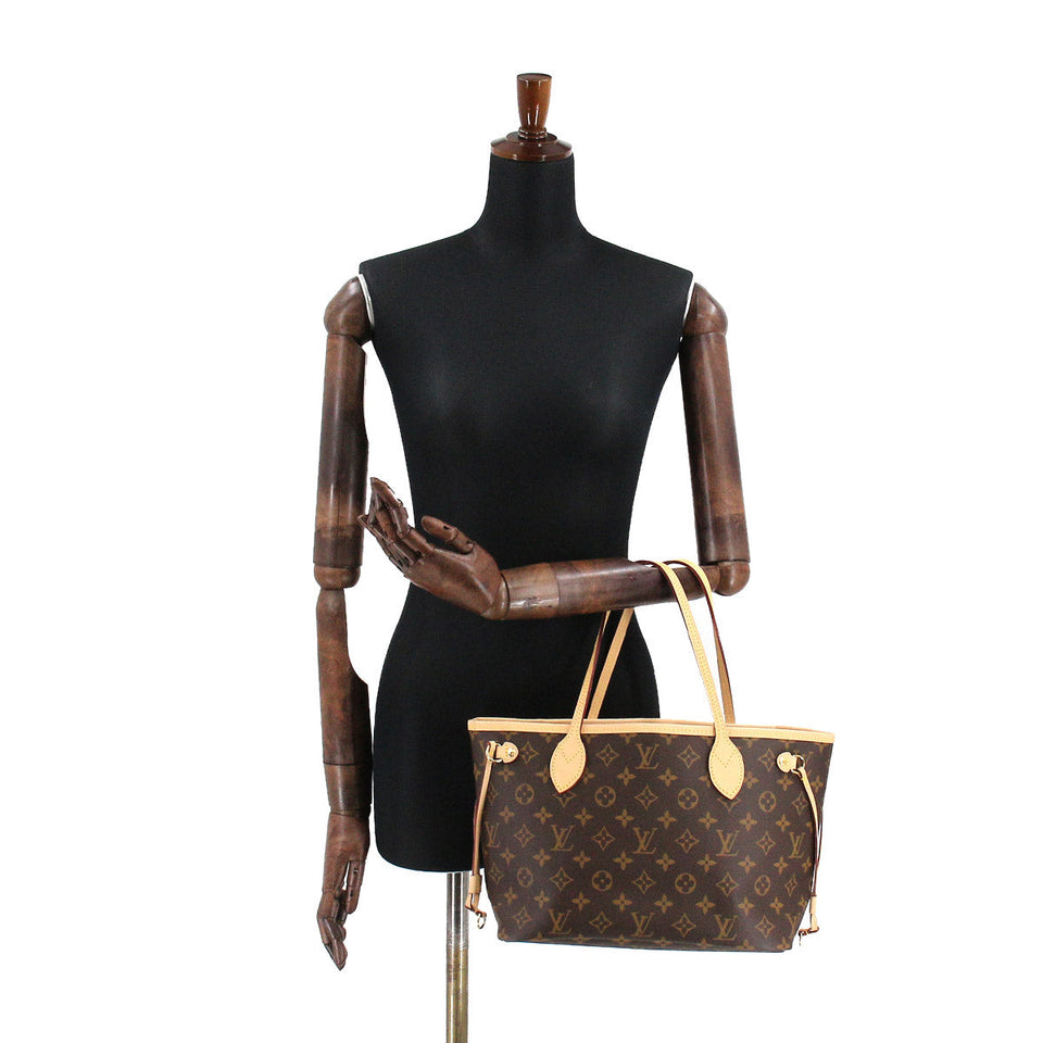 Louis Vuitton Monogram Neverfull PM Tote Bag Brown Pivoine
