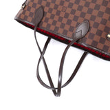 Louis Vuitton Damier Neverfull MM Tote Bag Ebene Brown