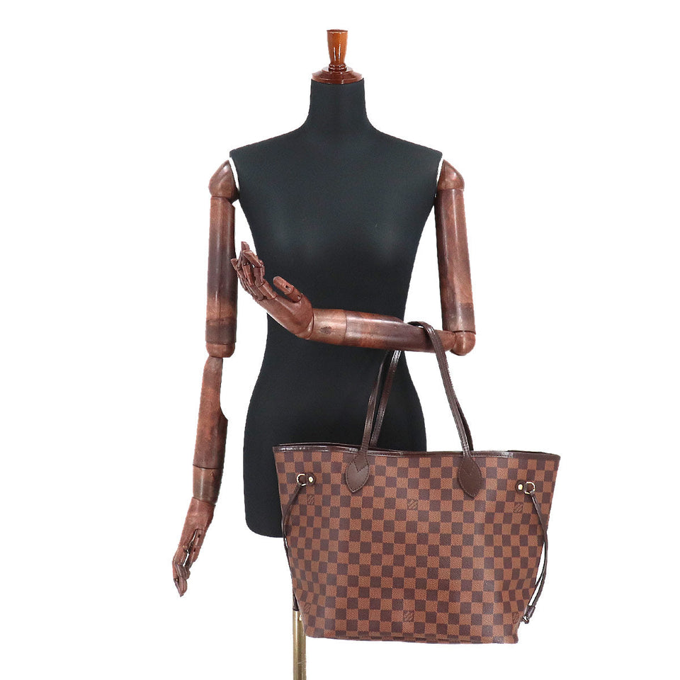 Louis Vuitton Damier Neverfull MM Tote Bag Ebene Brown