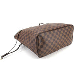 Louis Vuitton Damier Neverfull MM Tote Bag Ebene Brown Gold Metal