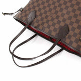 Louis Vuitton Damier Neverfull MM Tote Bag Ebene Brown Gold Metal