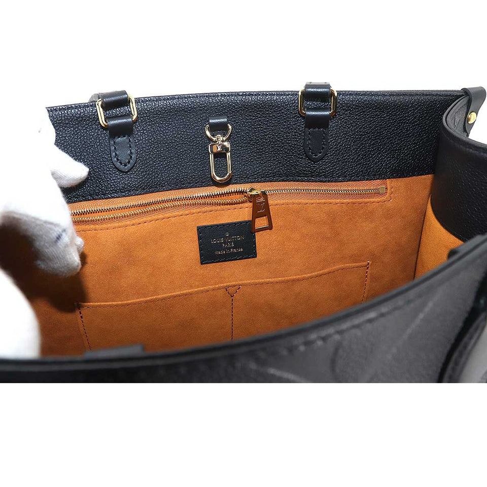 Louis Vuitton Monogram Implant Onthego MM 2way Tote Bag Noir