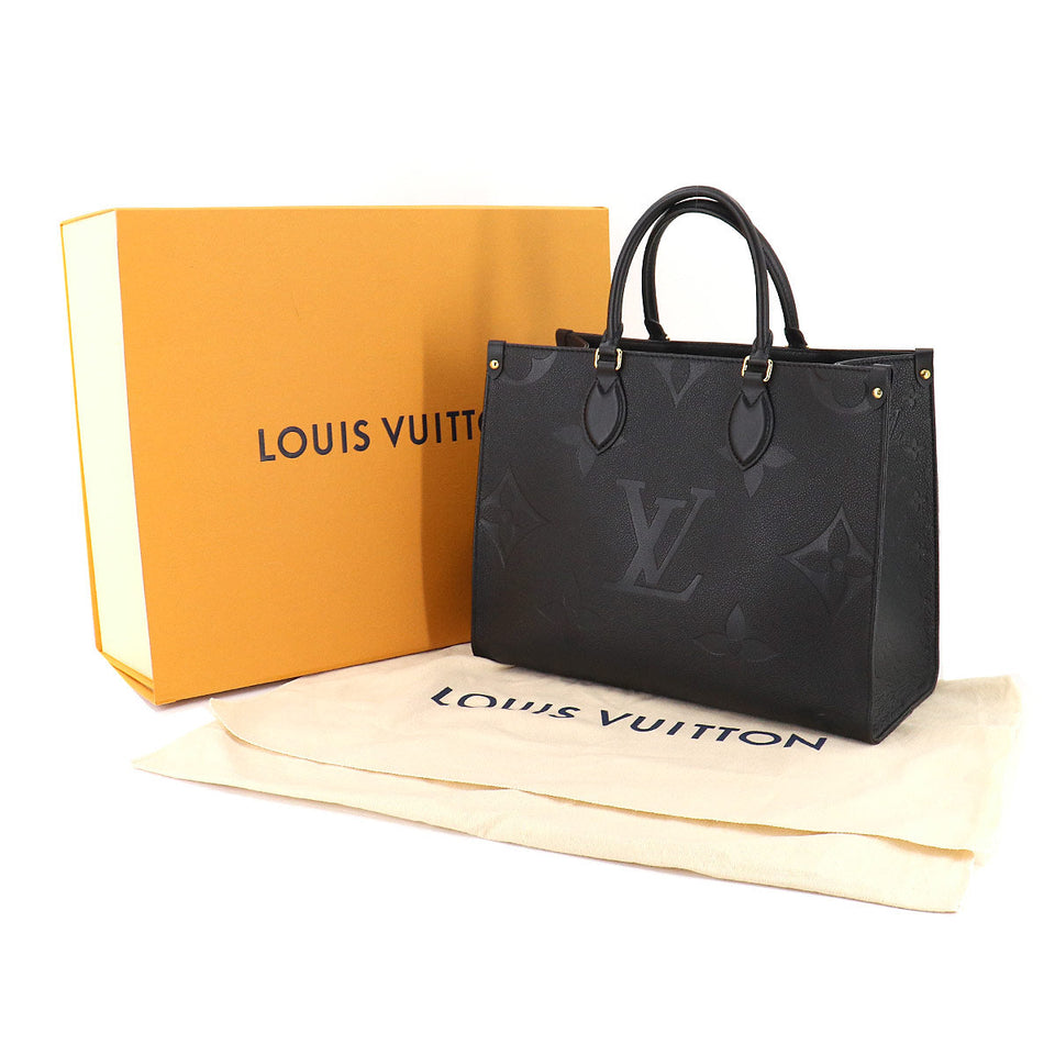 Louis Vuitton Monogram Implant Onthego MM 2way Tote Bag Noir
