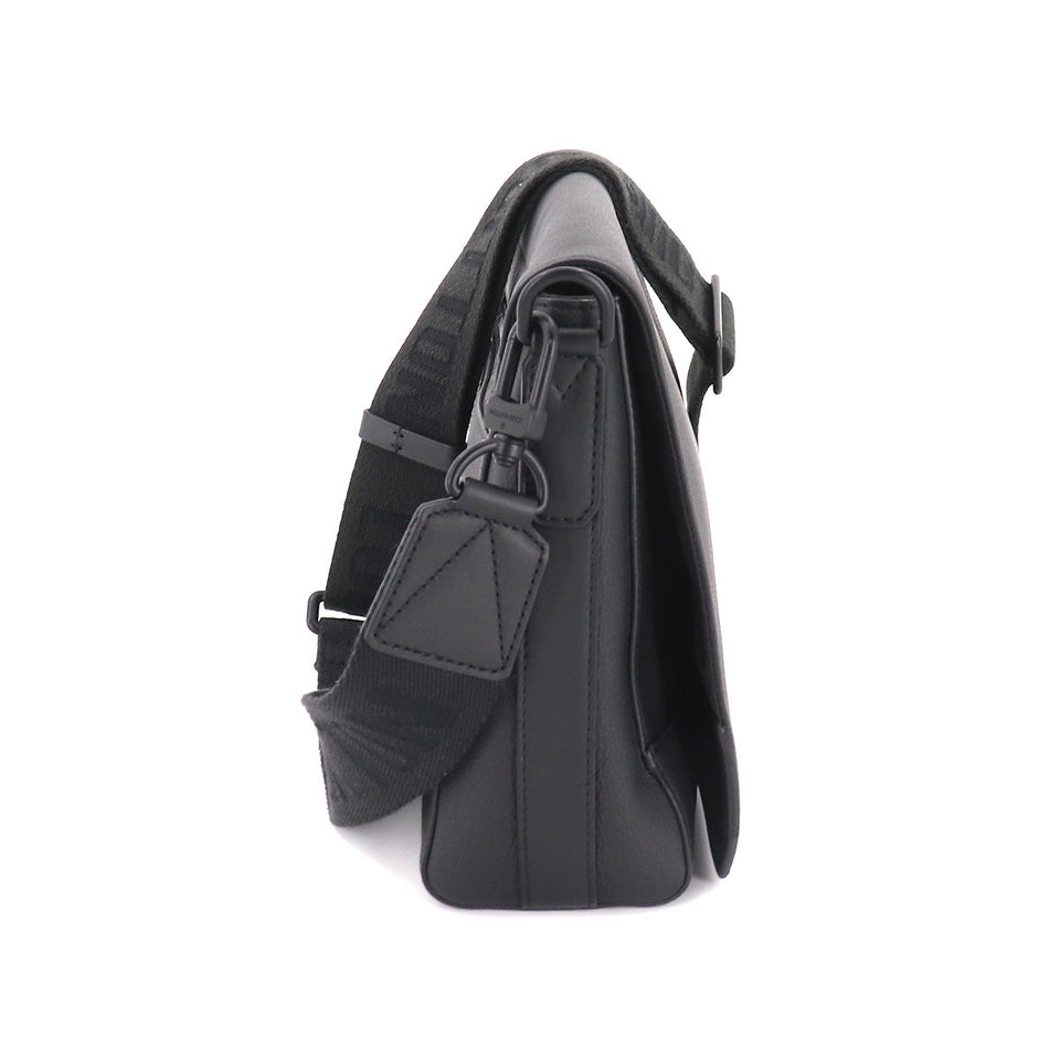 Louis Vuitton Aerogram Takeoff Messenger Shoulder Bag Leather Black