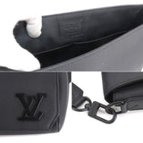 Louis Vuitton Aerogram Takeoff Messenger Shoulder Bag Leather Black