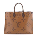 Louis Vuitton Giant Monogram Onthego GM 2way Tote Shoulder Bag Brown