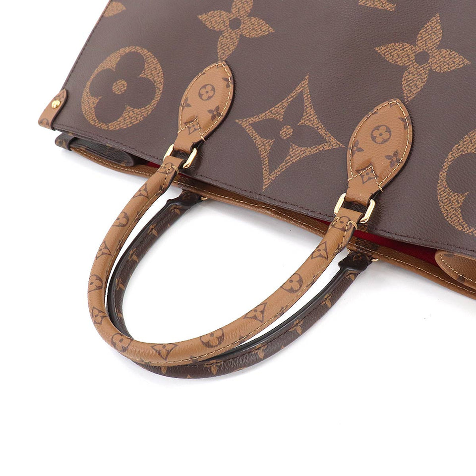Louis Vuitton Giant Monogram Onthego GM 2way Tote Shoulder Bag Brown