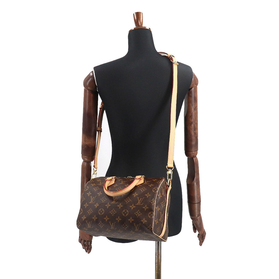 Louis Vuitton Monogram Speedy Bandouliere 25 2way Shoulder Bag Brown