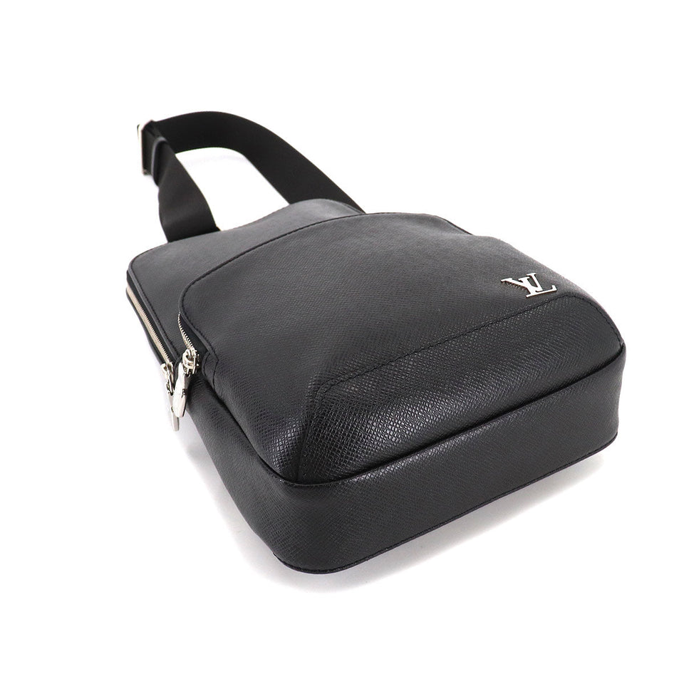 Louis Vuitton Taiga Avenue Sling Body Bag Leather Black