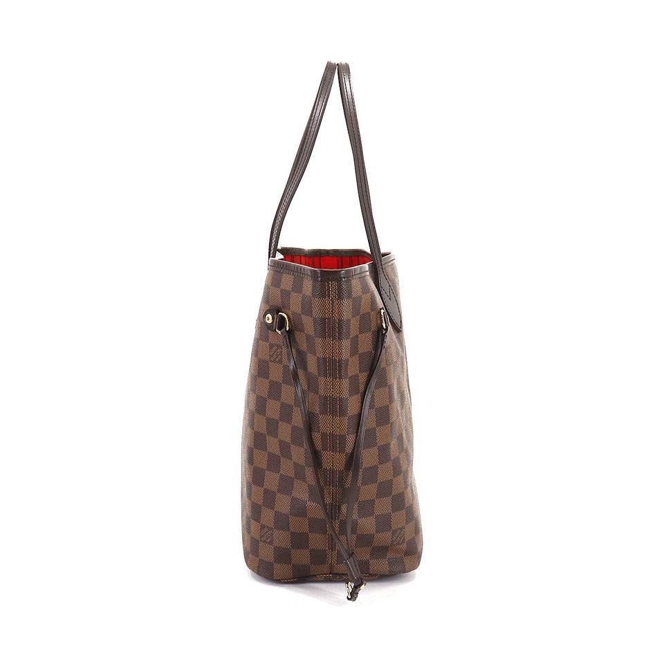 Louis Vuitton Damier Neverfull MM Tote Bag Ebene Brown